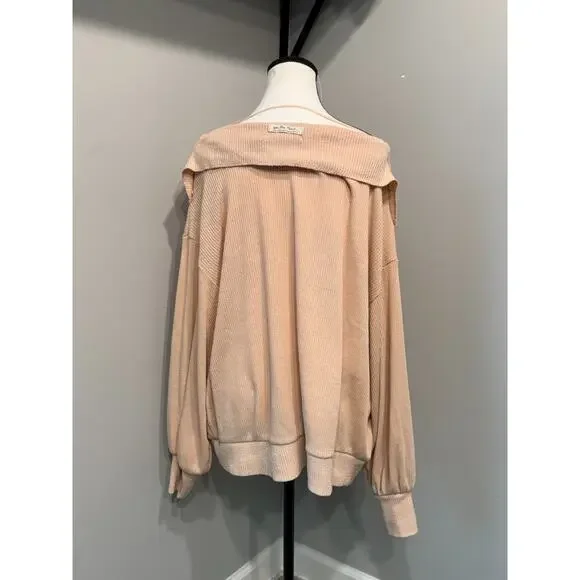 Free People Women's Main Squeeze Brushed Hacci Ribbed Pink Size Small - Picture 3 of 7